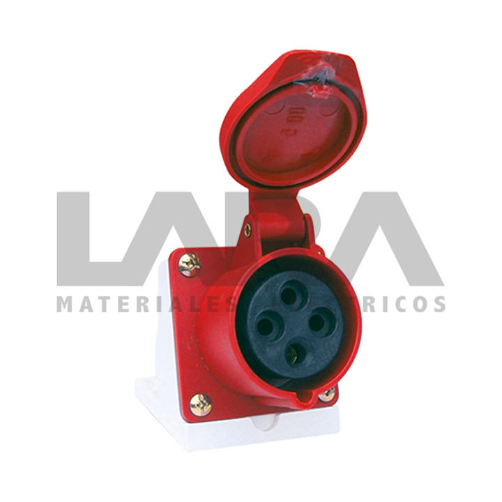 ENCHUFE INDUSTRIAL IP44 HEMBRA SOBREPUESTO 380V 32A 3P+T