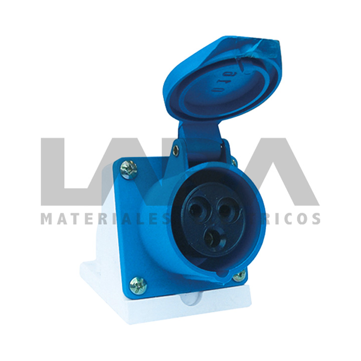 ENCHUFE INDUSTRIAL IP44 HEMBRA SOBREPUESTO 220V 16A 2P+T