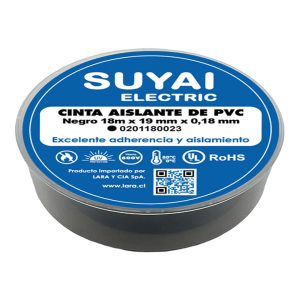 CINTA AISLANTE PVC NEGRO 18MM X 20M C/CAJA