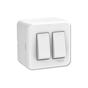 CASQUETE ARMADO CON INTERRUPTOR DOBLE 9/15 BLANCO GENESIS